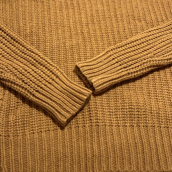 Madewell chunky knit sweater mock neck pumpkin spice button detail SZ S - Picture 4 of 11